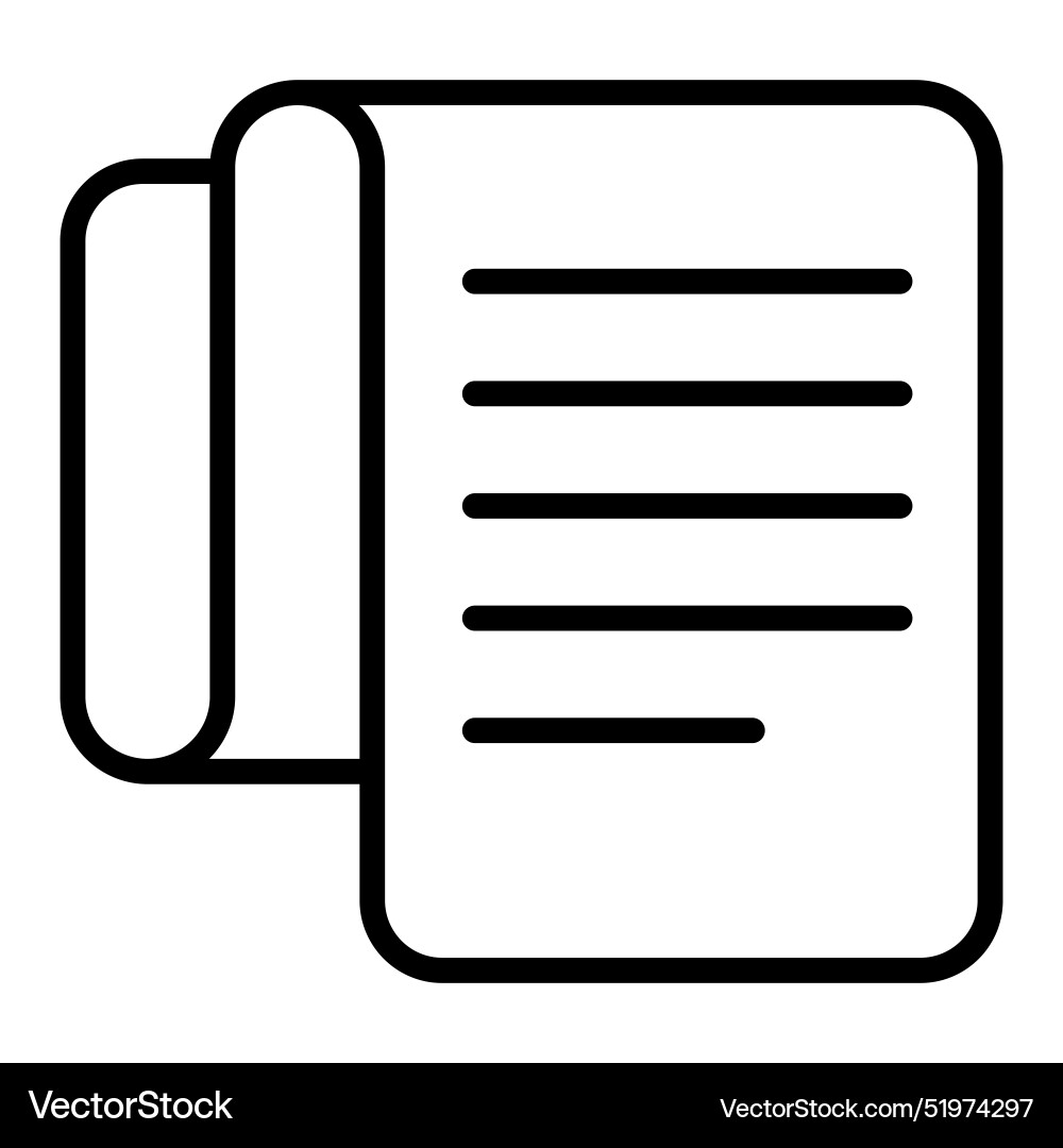 Paper data file document icon in thin line style vector image