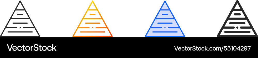 Pyramid chart iconthin linear gradient blue Pyramid chart iconthin linear gradient blue vector image