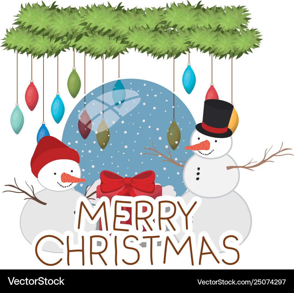 Schneemann mit Kristallkugel und Geschenke Schneemann mit Kristallkugel und Geschenke vektorbild