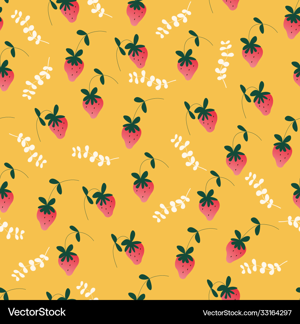 Seamless pattern coloured strawberries Seamless pattern coloured strawberries Vector Image