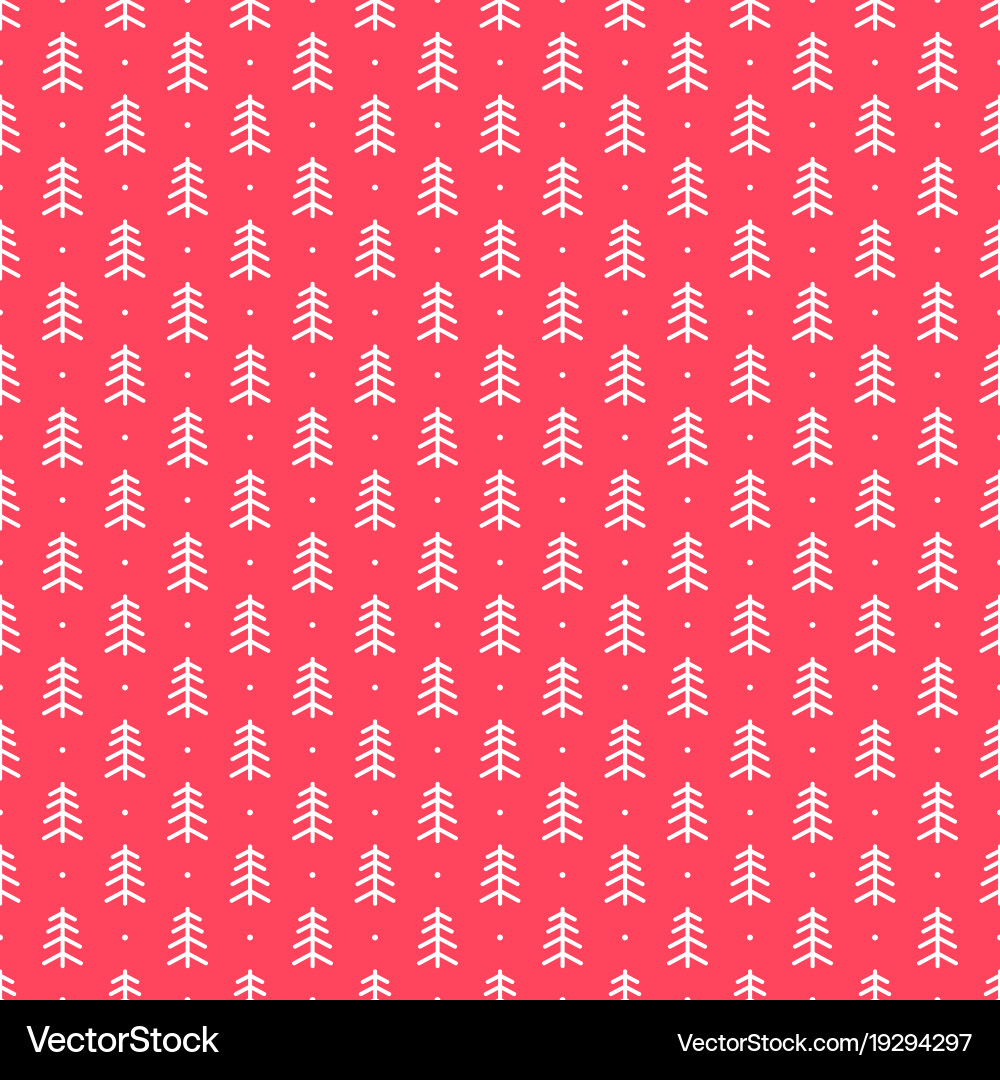 Seamless red pattern with tree abstract winter Vector Image
