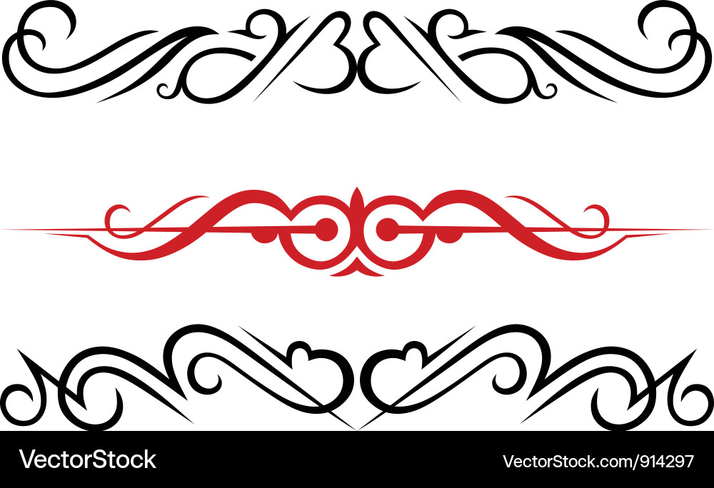 Set calligraphic design elements vector image