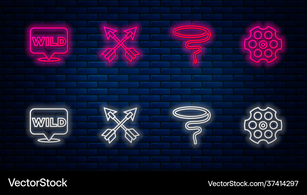 Set line crossed arrows lasso pointer to wild Set line crossed arrows lasso pointer to wild vector image