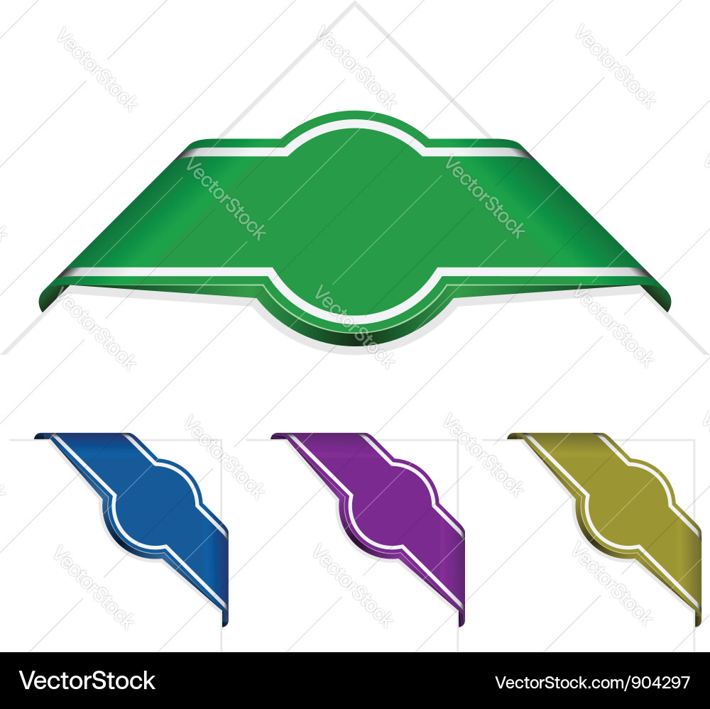 Set of colorful corner ribbons Vector Image