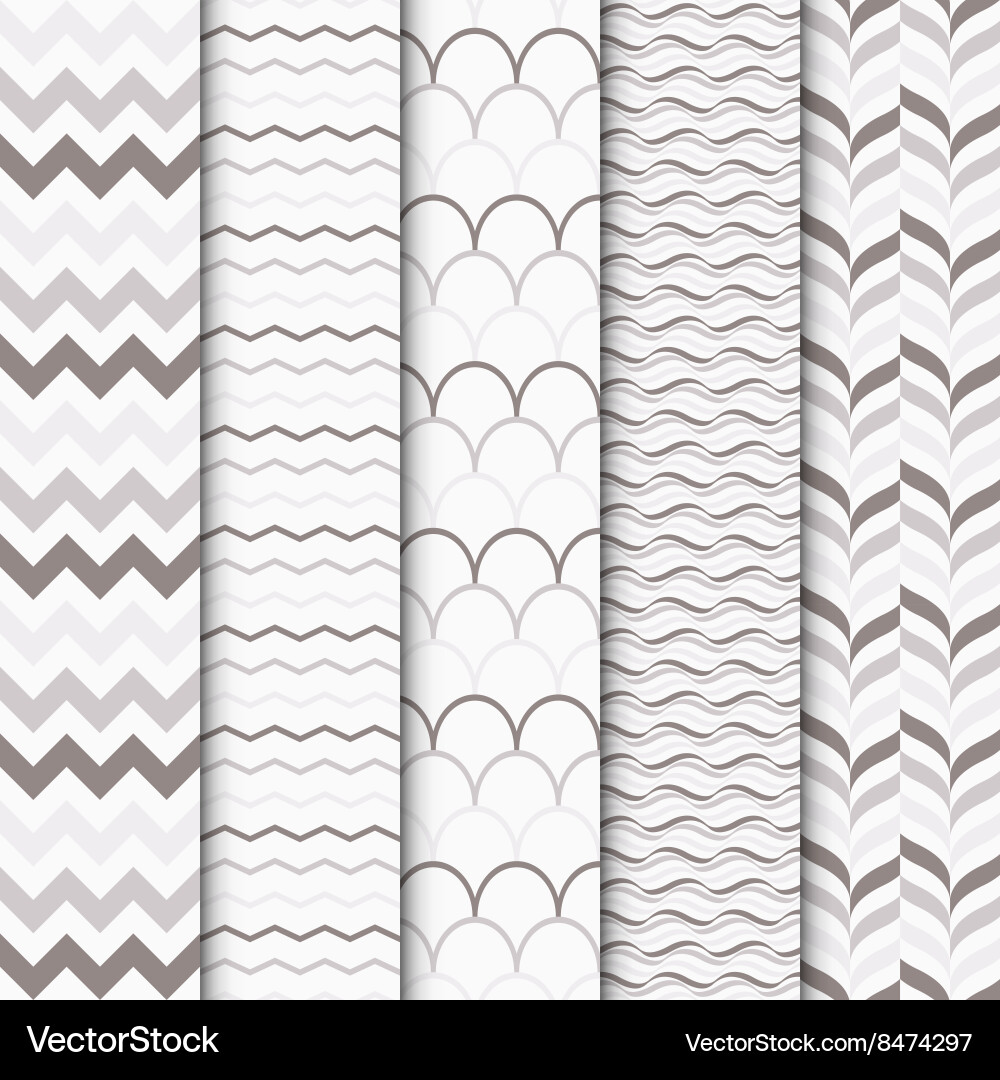 Set of geometric seamless patterns vector image
