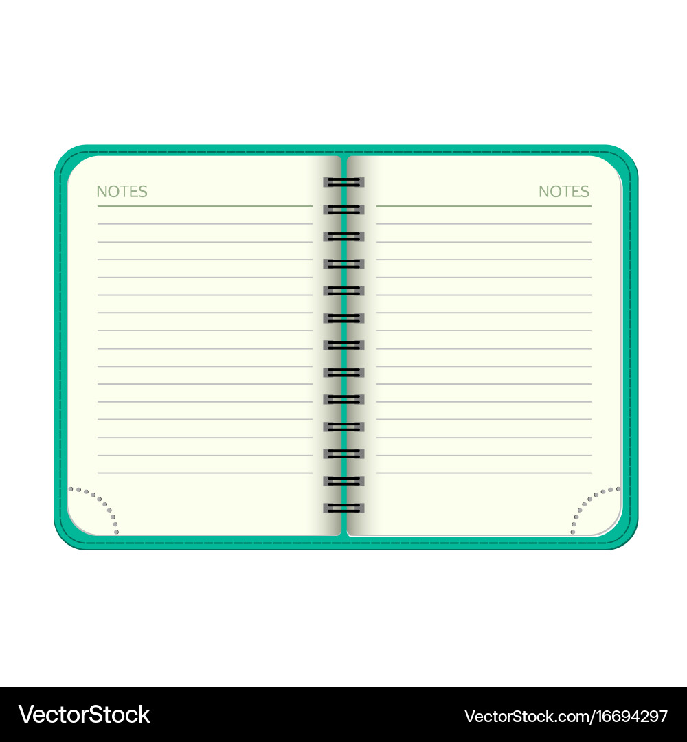 Template open a blank notepad personal vector image