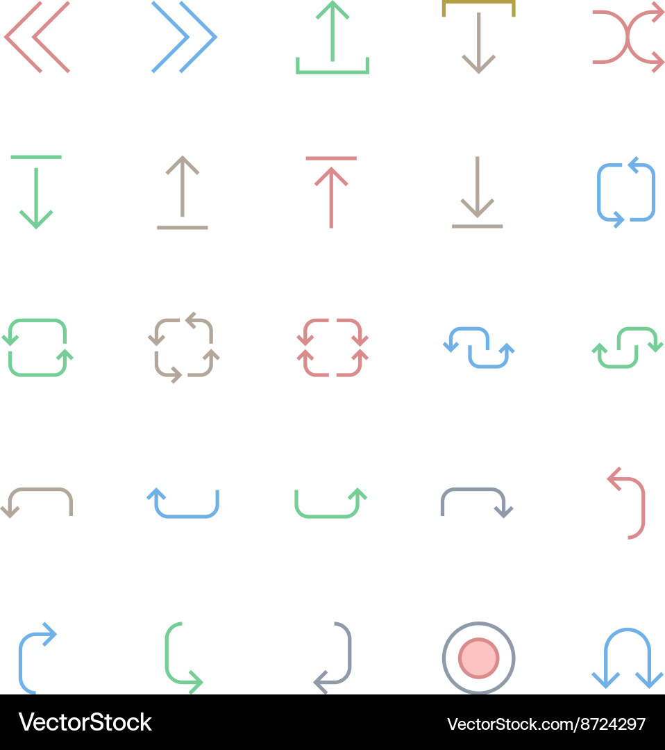 User interface colored line icons 24 Vector Image