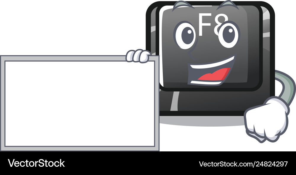 With board button f8 in shape character vector image