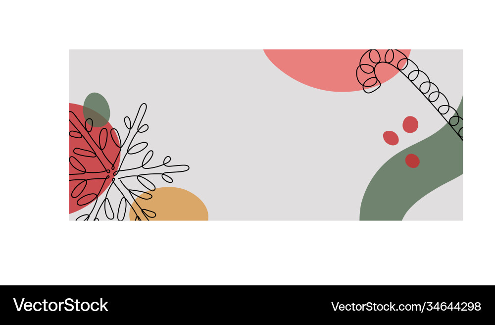 Banner with a snowflake in linear style Banner with a snowflake in linear style vector image
