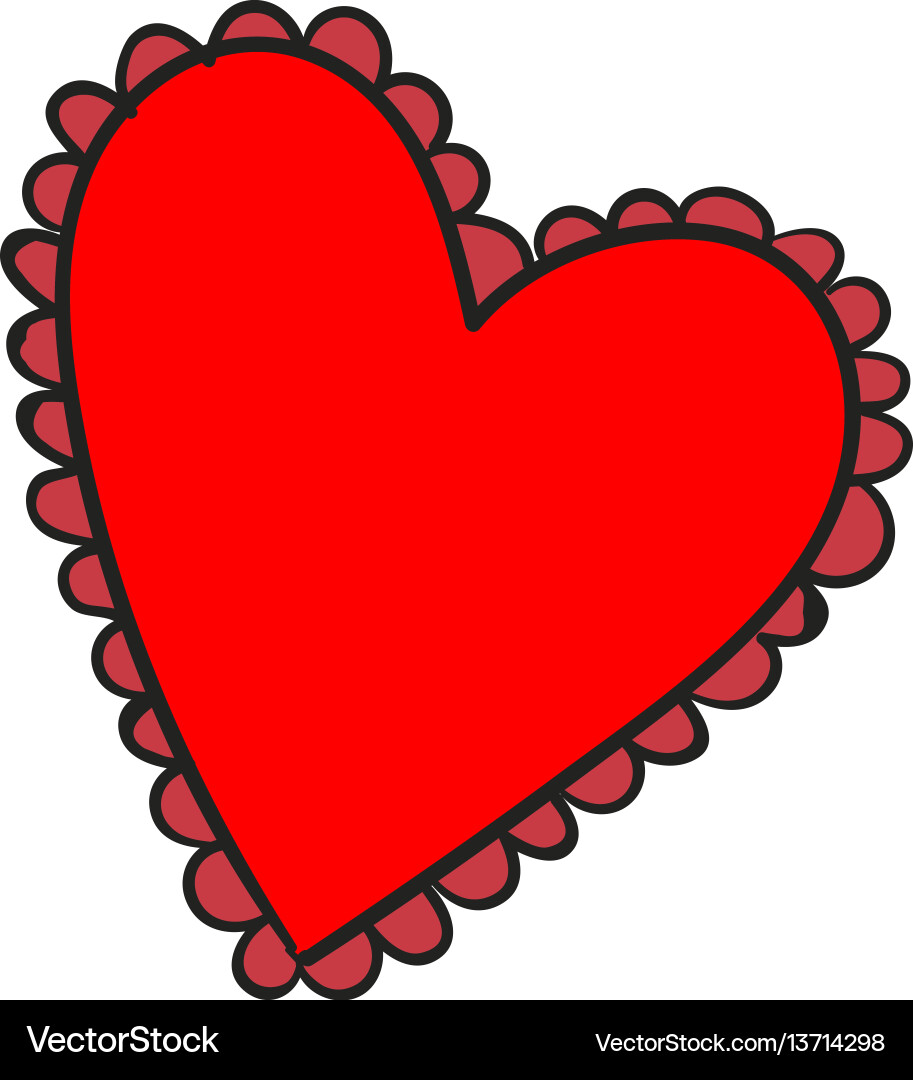 Big red heart with a pattern on white background Big red heart with a pattern on white background vector image
