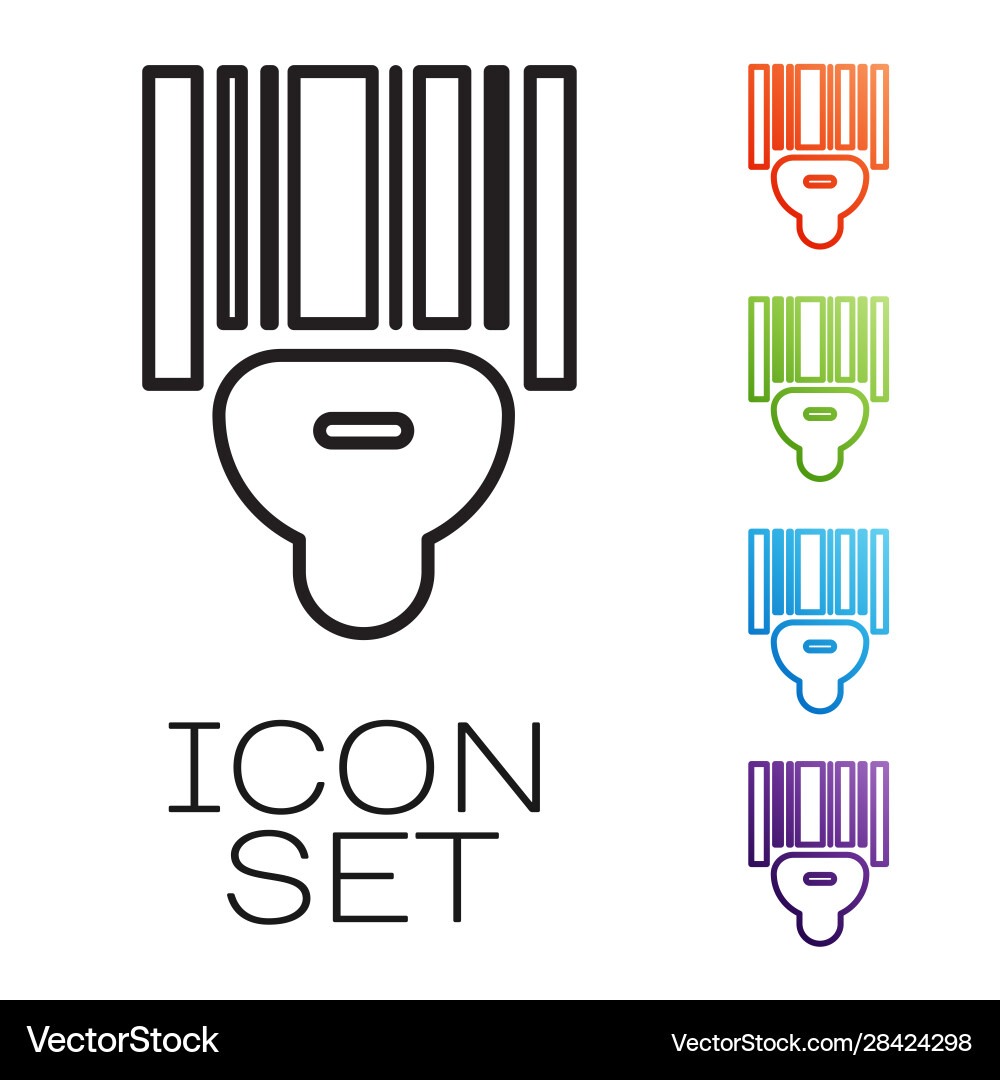 Black line scanner scanning bar code icon isolated Black line scanner scanning bar code icon isolated vector image