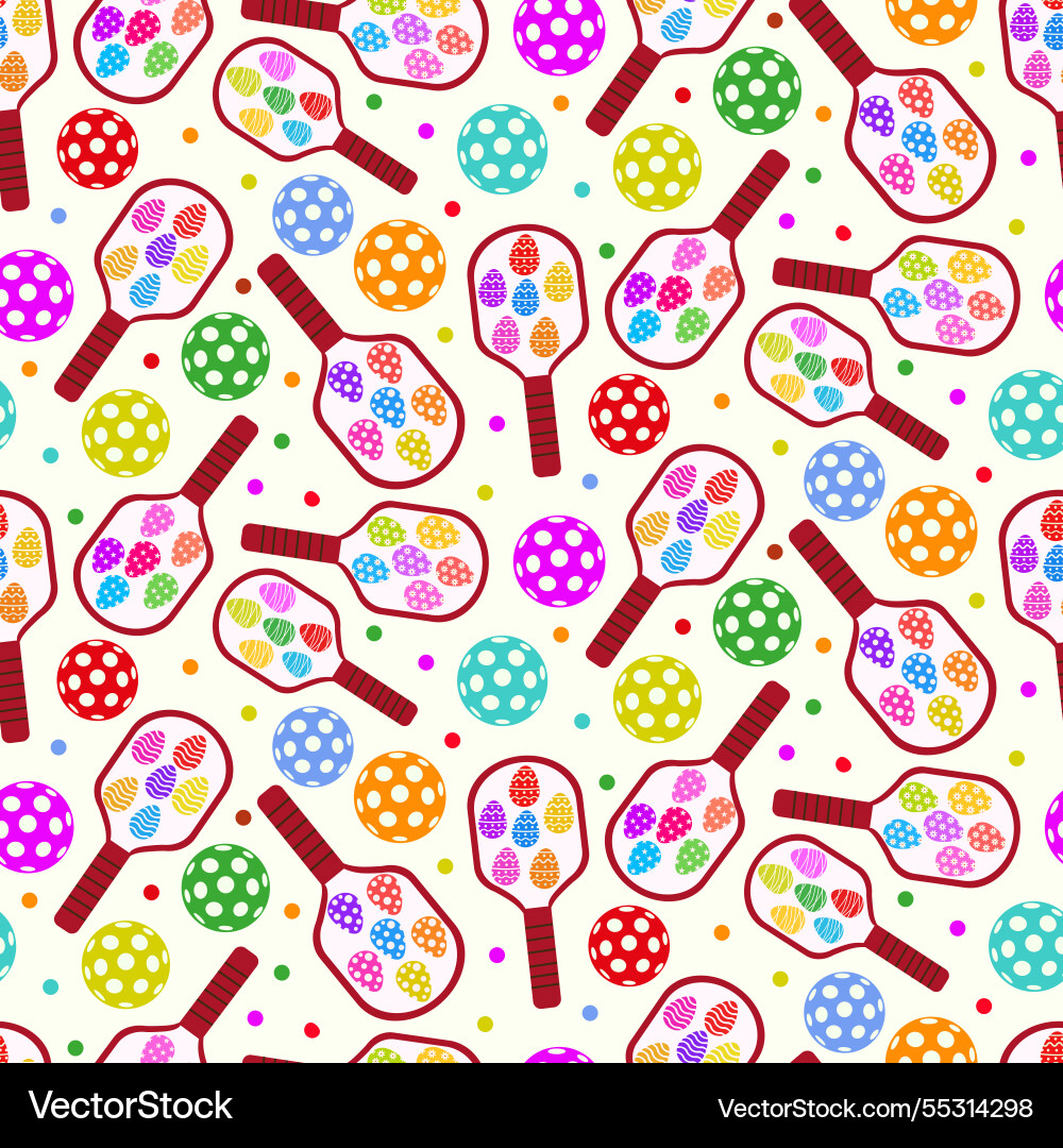 Easter pickleball paddles seamless pattern Easter pickleball paddles seamless pattern vector image