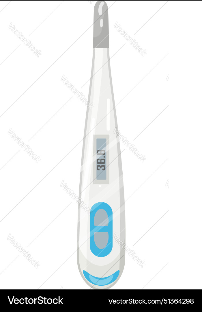 Graphic of a digital thermometer displaying Vector Image