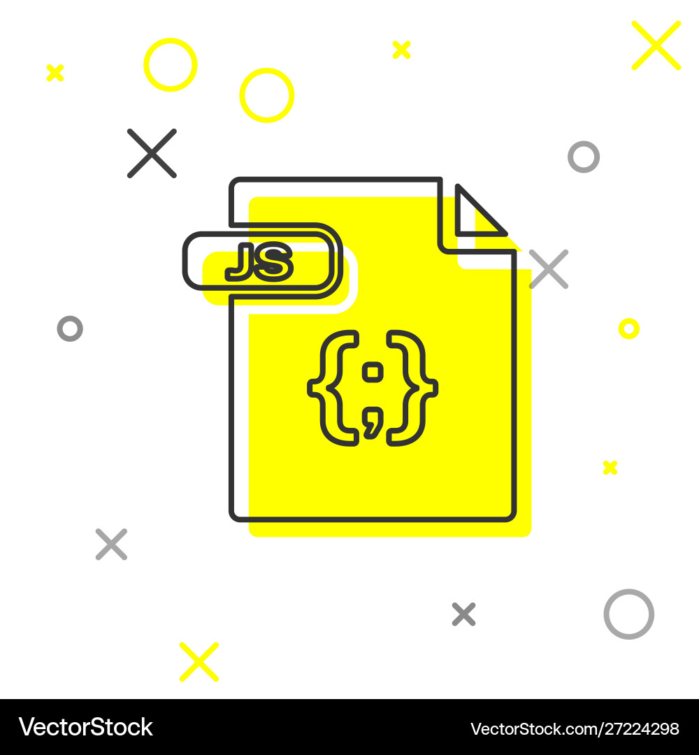 Grey line js file document download button Vector Image