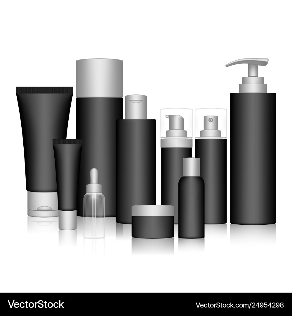 Kosmetik-Flasche Set Hautpflegepaket Kosmetik-Flasche Set Hautpflegepaket vektorbild