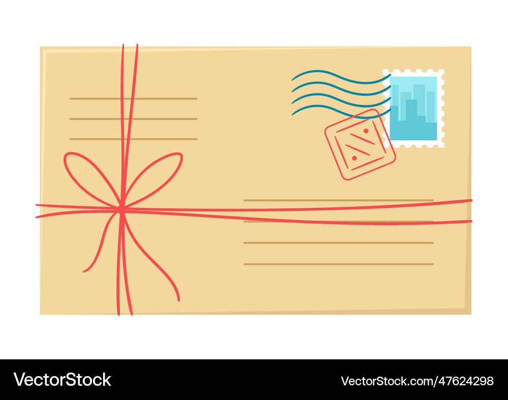 Letter in envelope romantic correspondence Letter in envelope romantic correspondence vector image