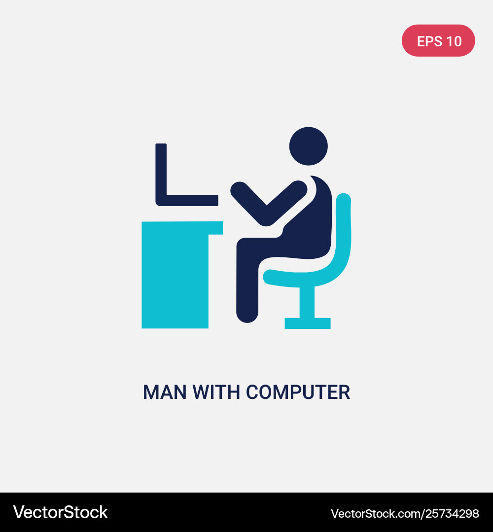 Man with Computer Screen Icon vector image
