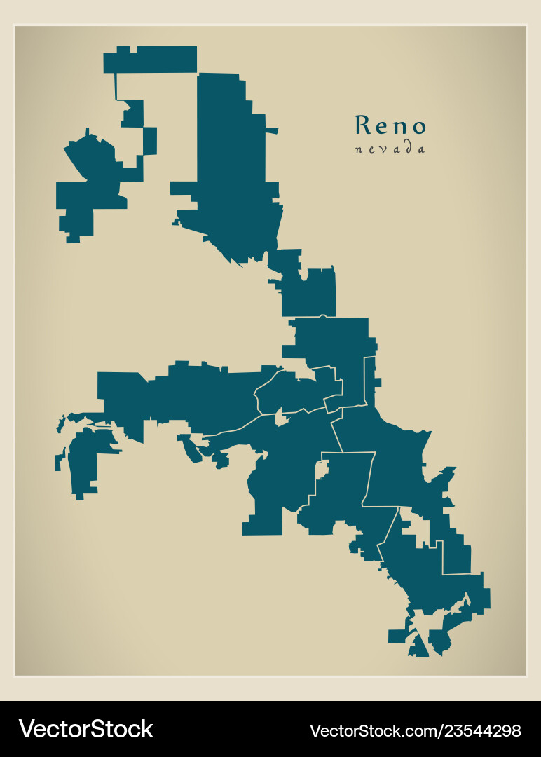 Modern city map - reno nevada of the usa Modern city map - reno nevada of the usa vector image