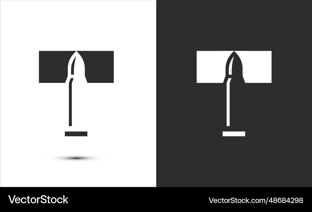 Modern logo design initial t combine with bullet Vector Image