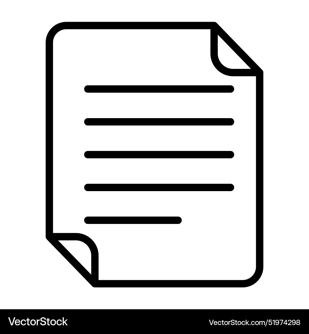 Paper data file document icon in thin line style Vector Image
