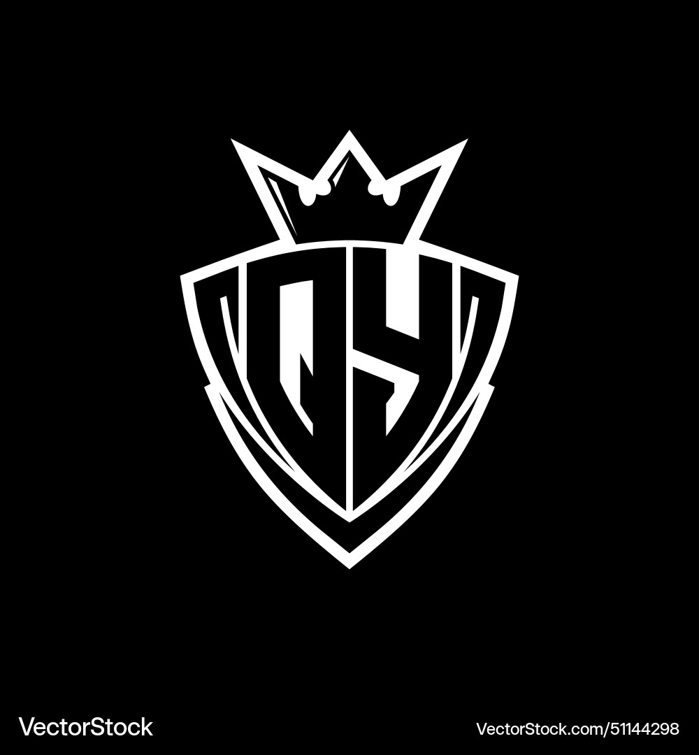 Qy letter logo with sharp triangle shield shape Qy letter logo with sharp triangle shield shape Vector Image