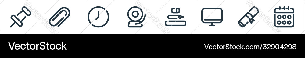 School line icons linear set quality School line icons linear set quality vector image