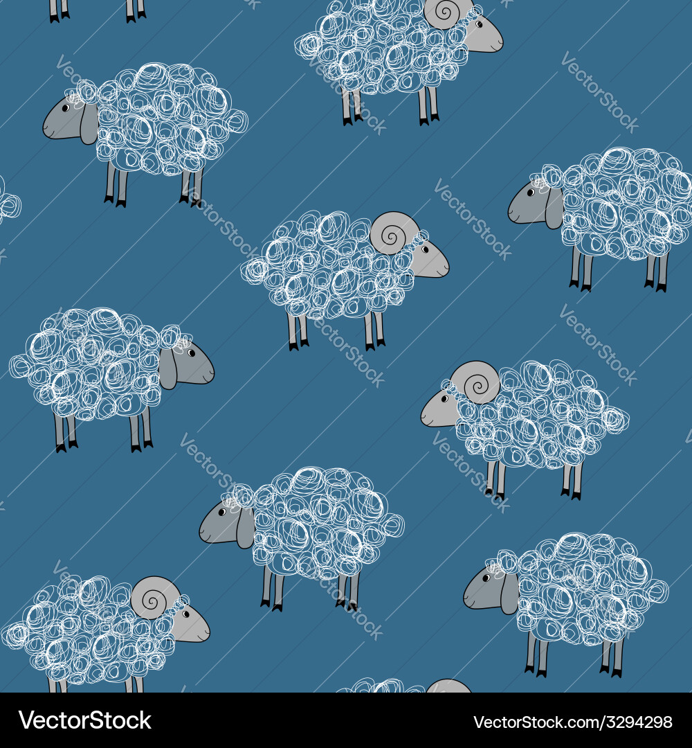 Seamless pattern with sheeps Vector Image