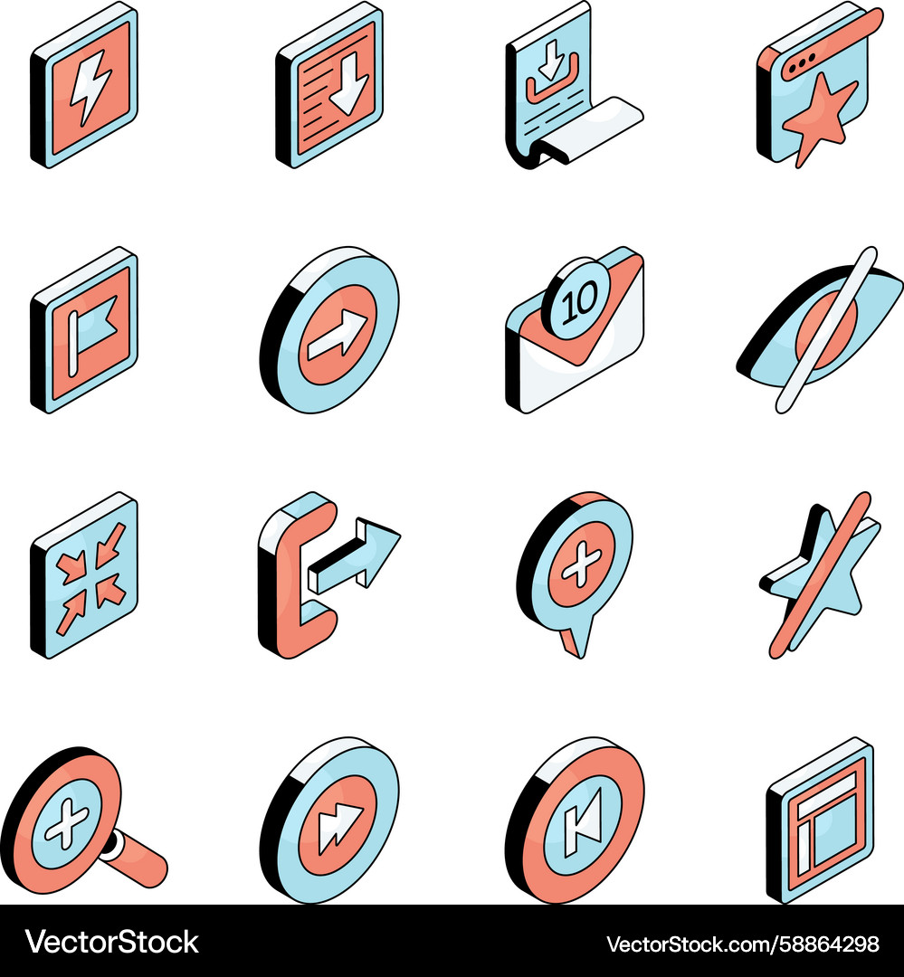 Set of user interface flat icons Vector Image