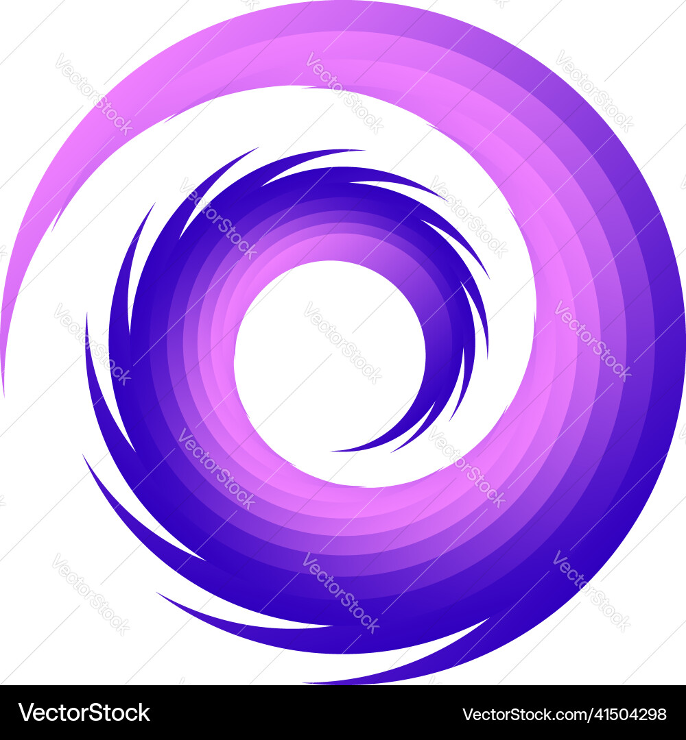 Spiral swirl twirl rotating segmented circle Vector Image