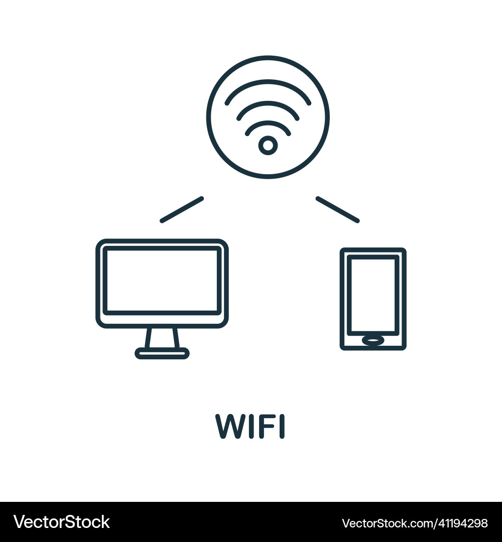 Wifi icon line element from internet technology vector image