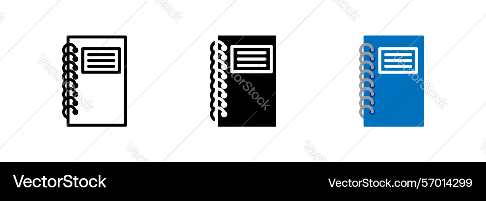 A notebook or notepad icon ideal for note taking vector image