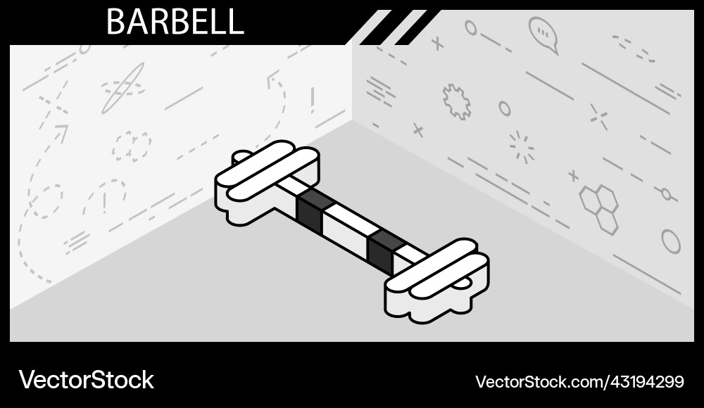 Barbell isometric design icon web 3d colorful Barbell isometric design icon web 3d colorful vector image