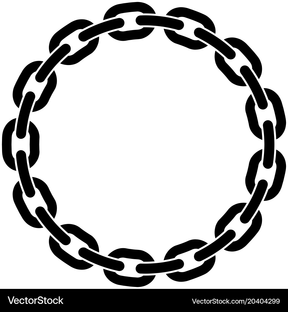 Chain Link Round Frame vector image