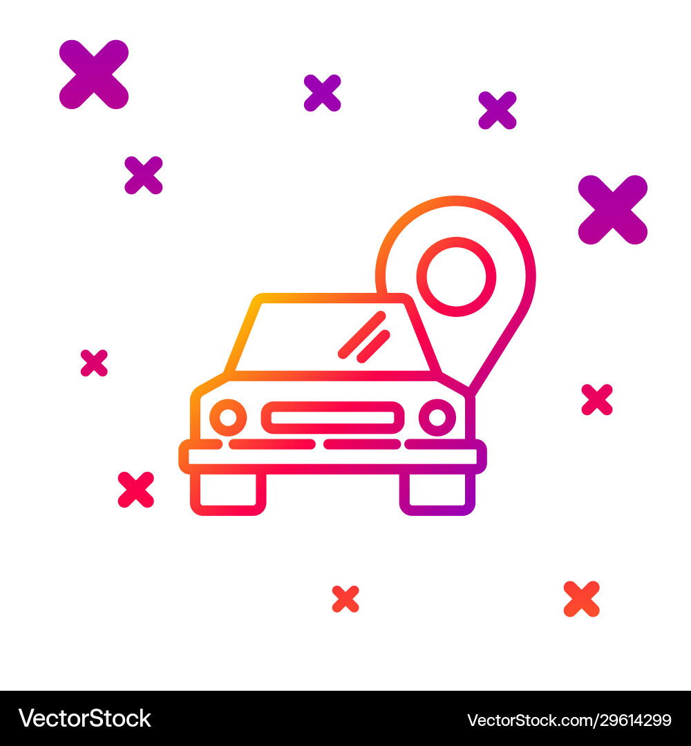 Color line map pointer with taxi icon isolated Color line map pointer with taxi icon isolated vector image
