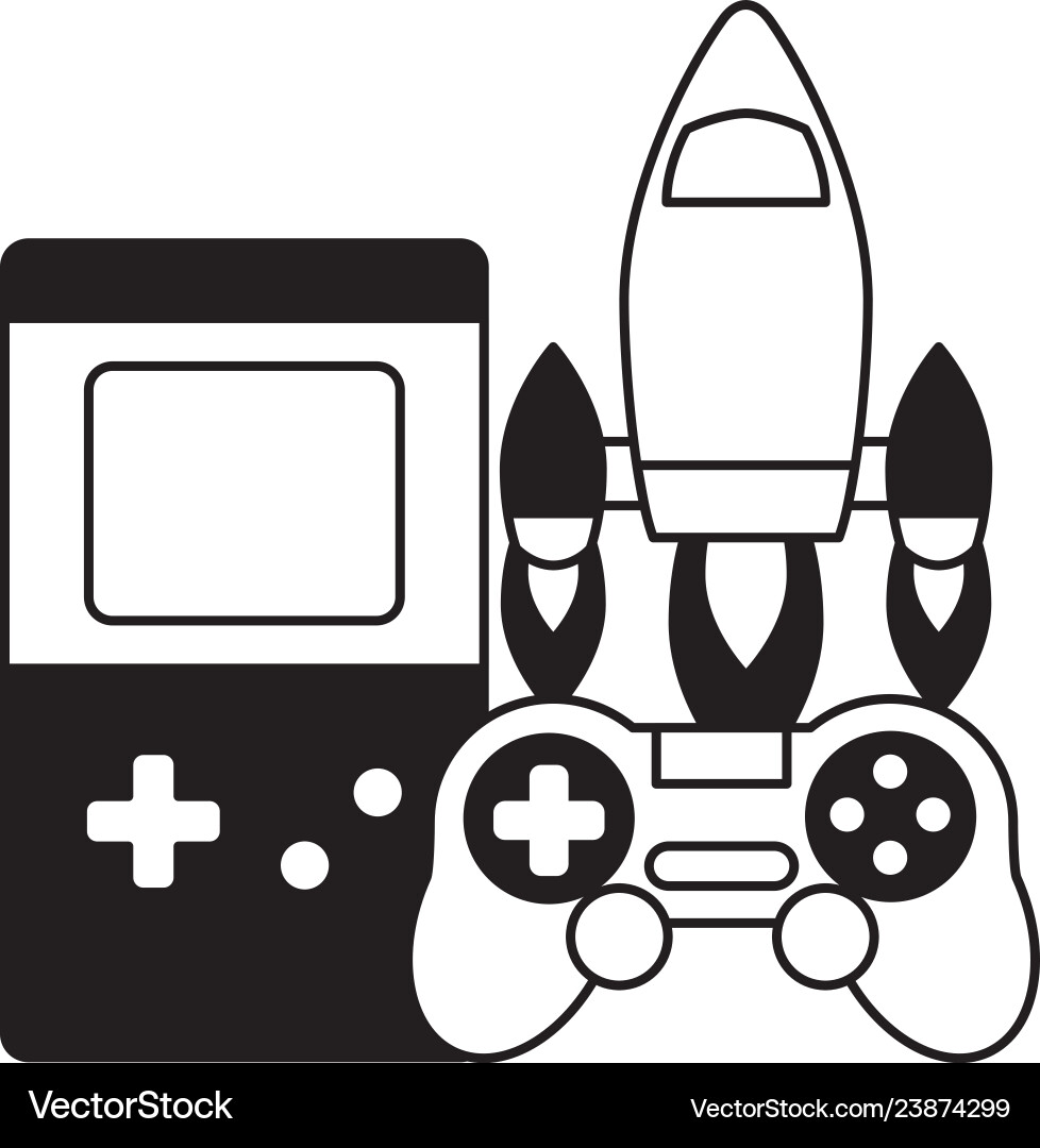 Console controller rocket gadget video game Vector Image