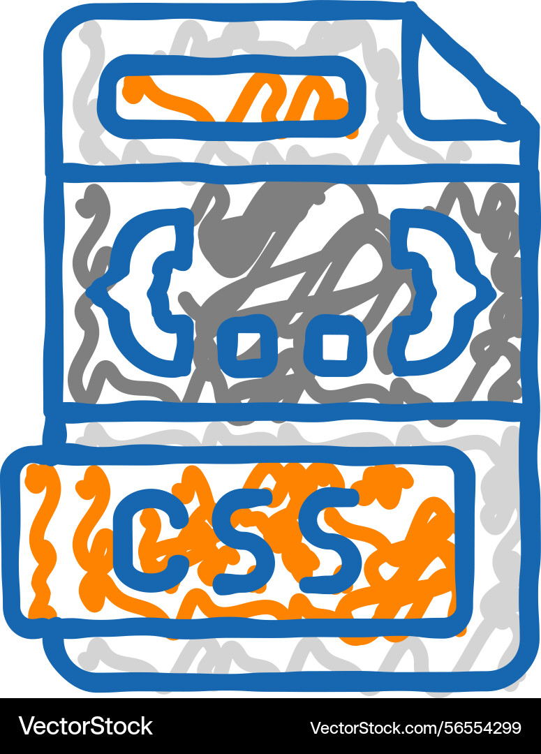 Css Datei Format Dokument Symbol doodle Css Datei Format Dokument Symbol doodle vektorbild