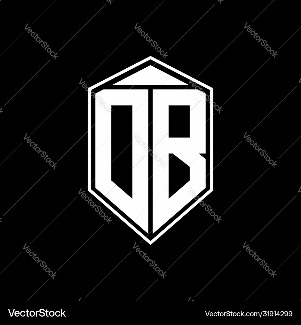 Db logo monogram with emblem shape combination Db logo monogram with emblem shape combination Vector Image