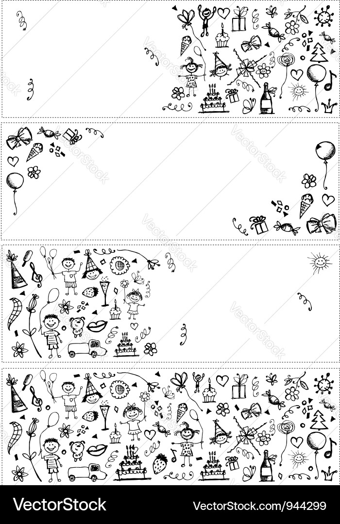 Festive Celebration Sketch Banners Vector Image