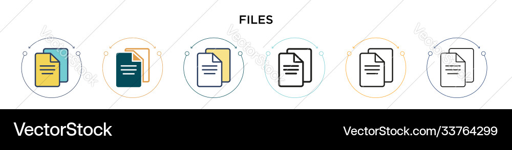 Files icon in filled thin line outline and stroke Vector Image