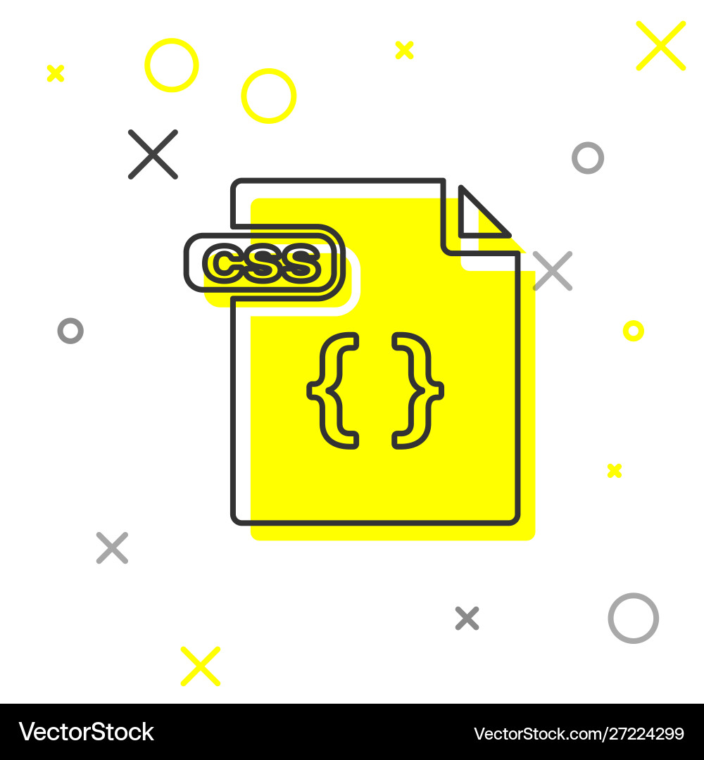 Grey line css file document download button Grey line css file document download button vector image