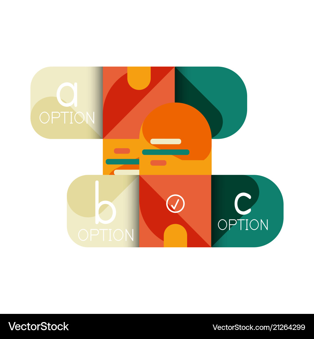 Infographics option and step by in rounded Vector Image