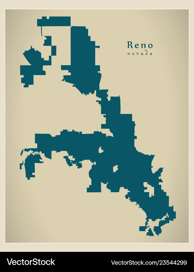 Modern city map - reno nevada of the usa Modern city map - reno nevada of the usa vector image