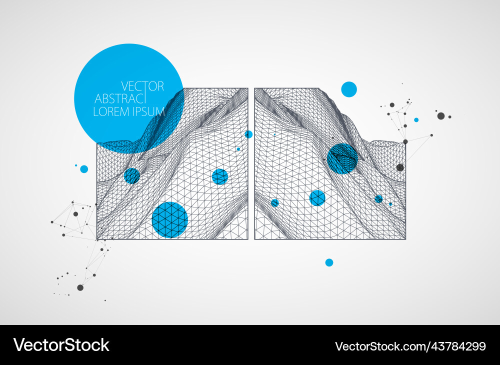 Modern square science or technology elements vector image