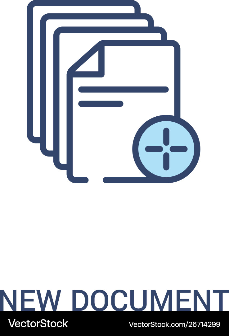 New document concept 2 colored icon simple line Vector Image
