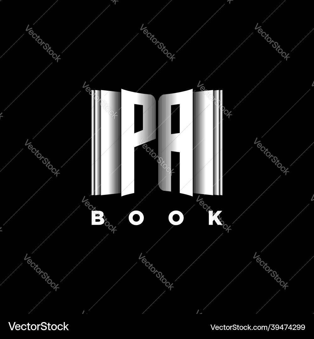 Pa monogram book shape style Vector Image