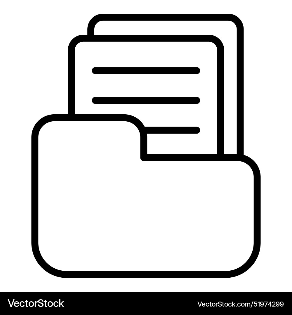 Paper data file document icon in thin line style vector image