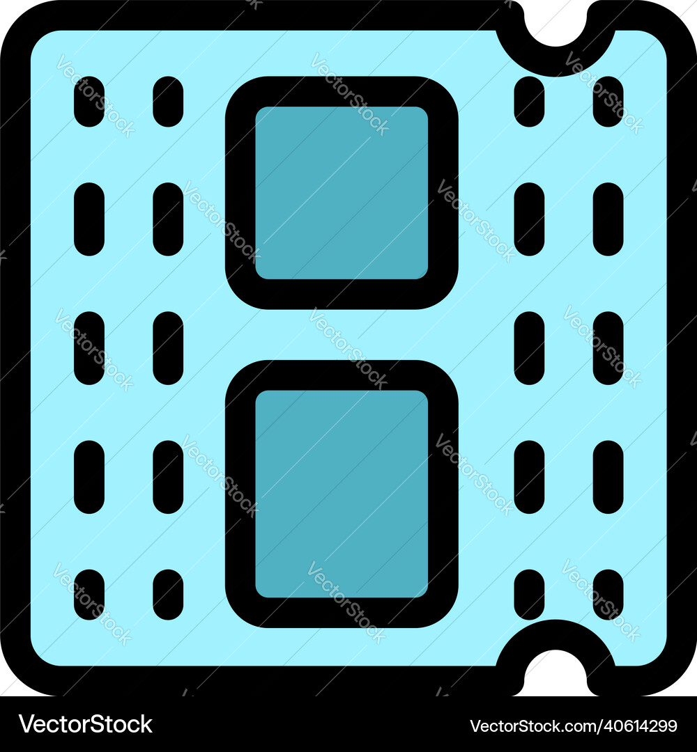 Pc processor icon color outline Pc processor icon color outline vector image
