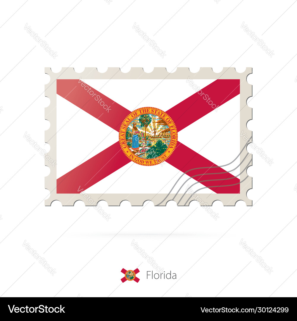 Poststempel mit Bild florida state flag Poststempel mit Bild florida state flag vektorbild