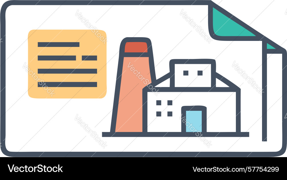 Production performance document factory data vector image