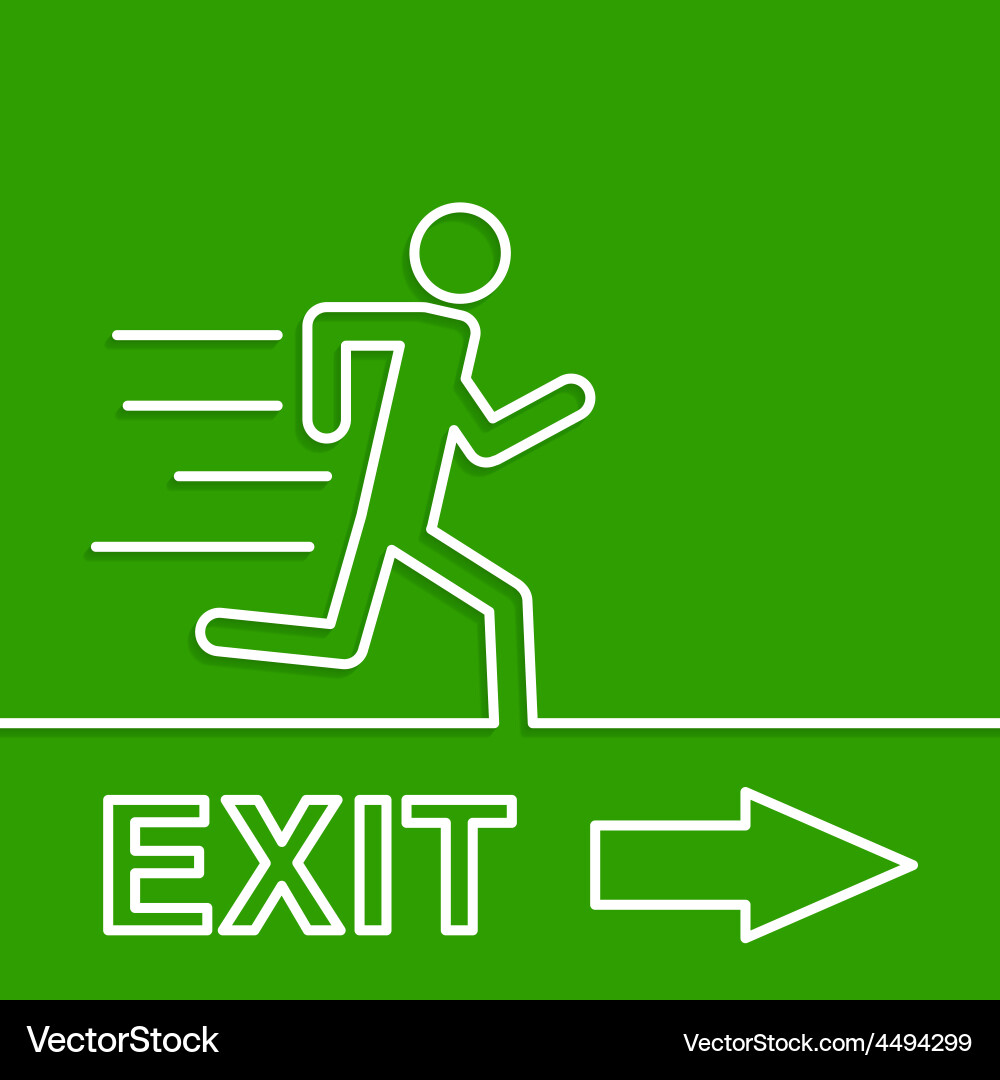 Running Man Exit Sign vector image
